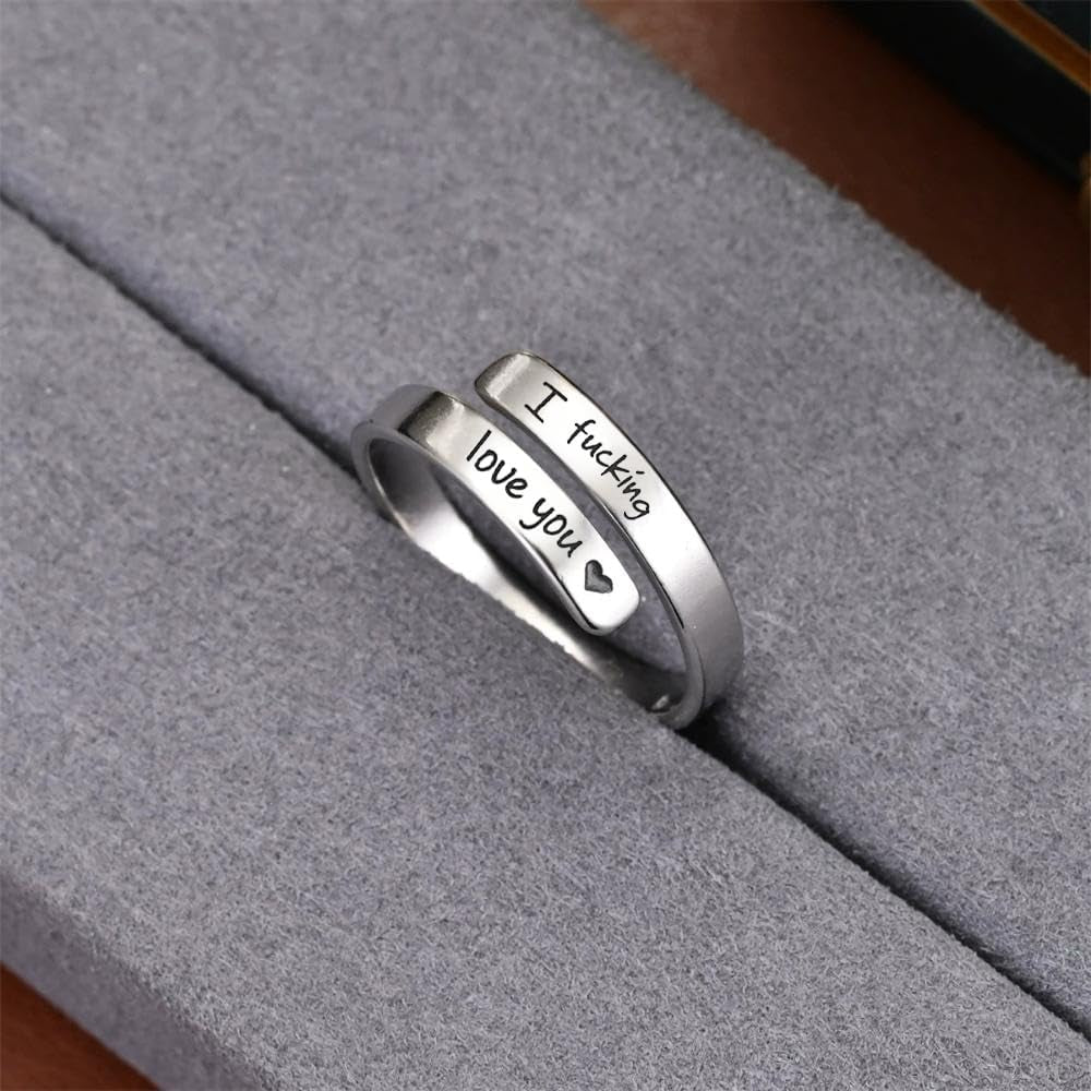 Adjustable promise ring detail showing spiral twist design