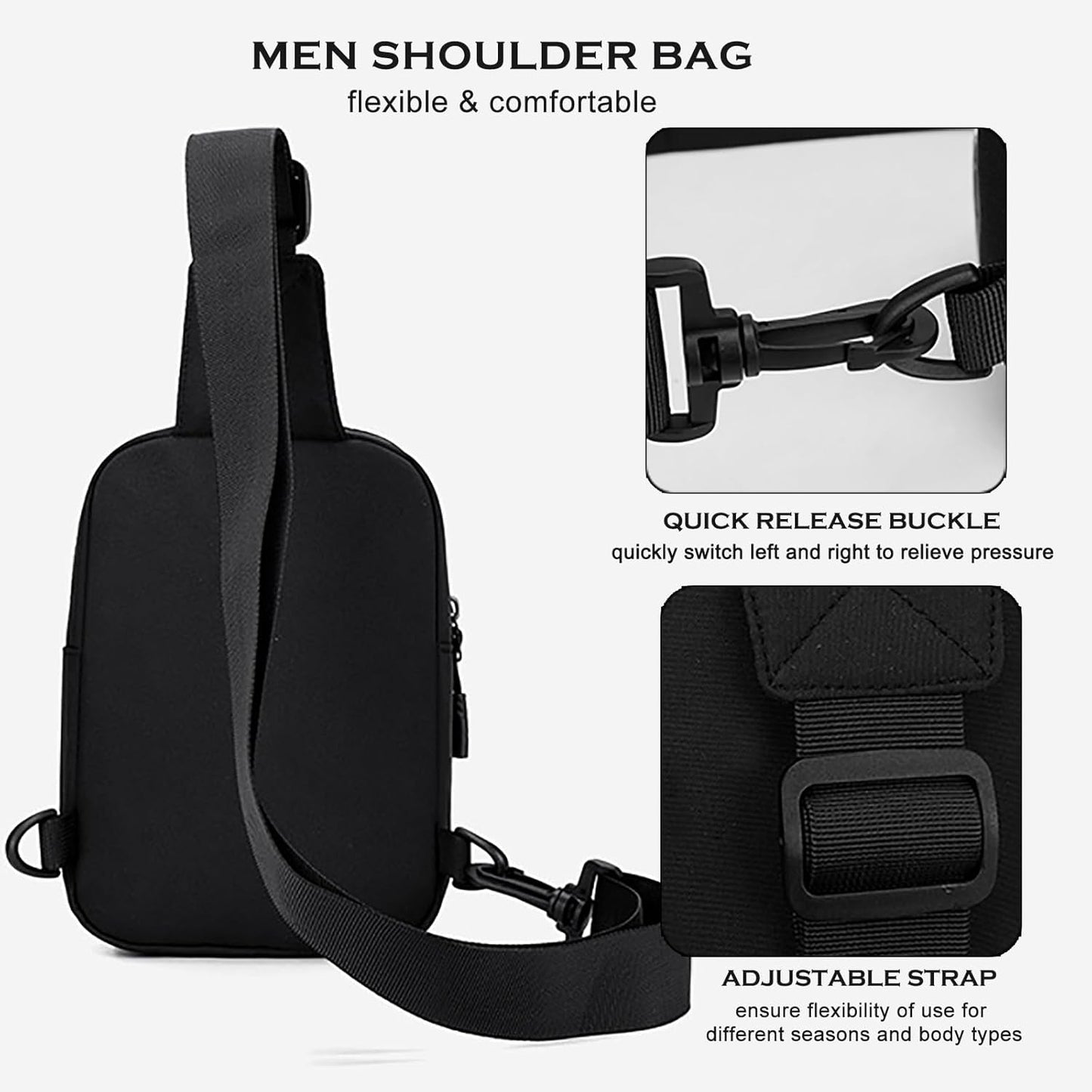 Water-resistant material detail of women's small crossbody bag