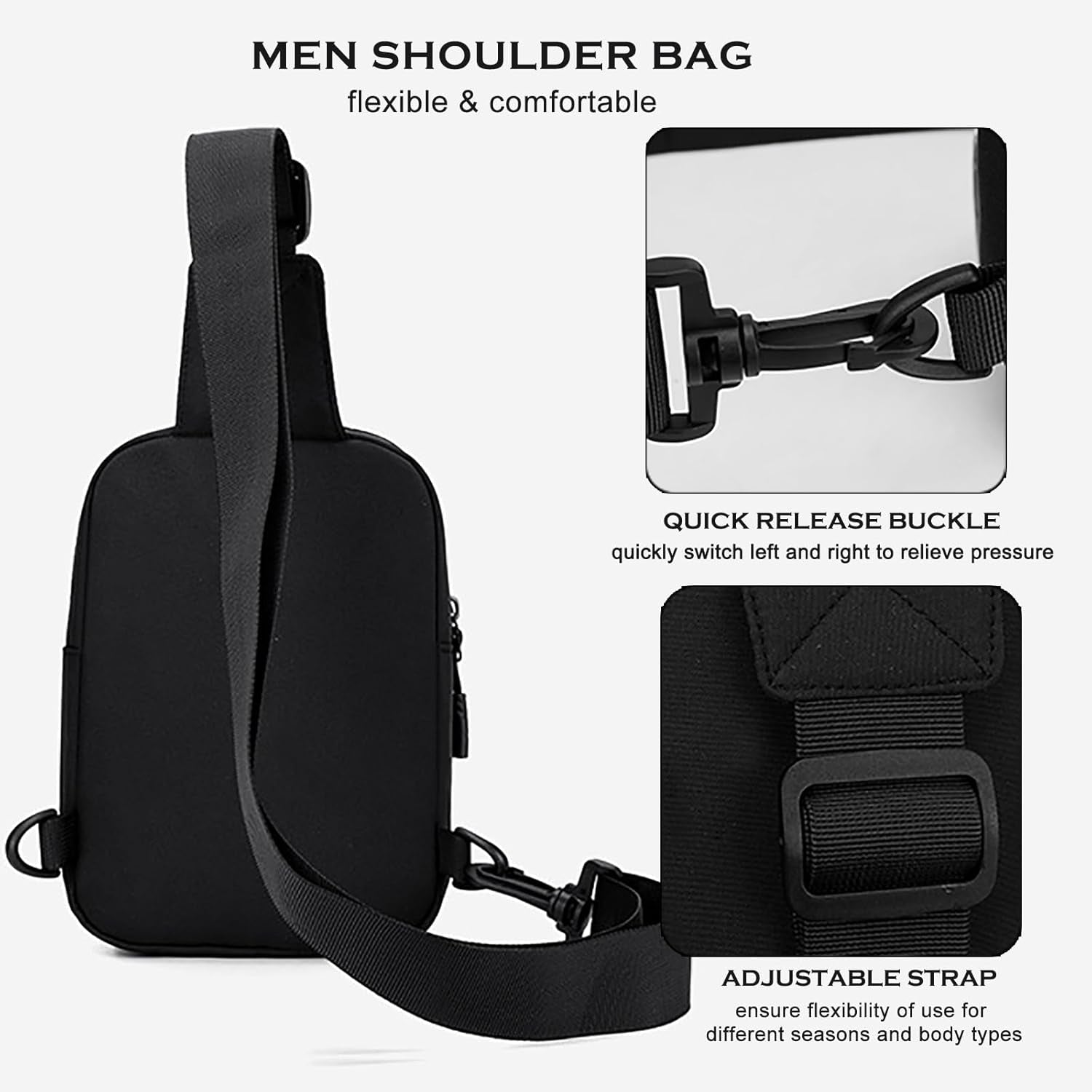 Water-resistant material detail of women's small crossbody bag