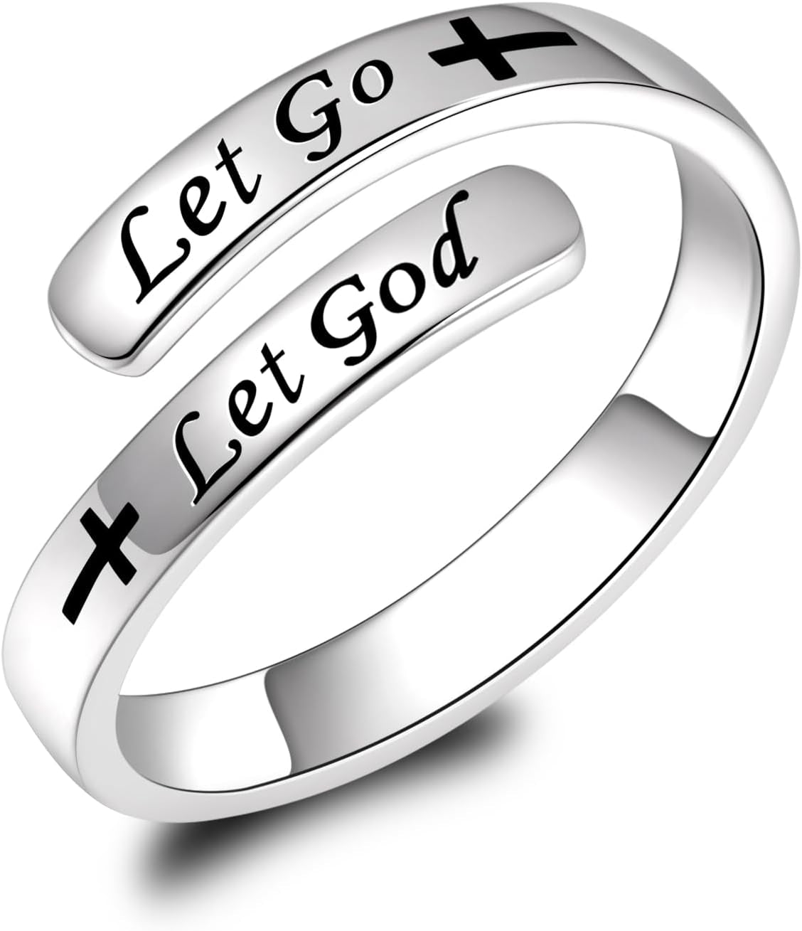 BEILIN 925 Sterling Silver Inspirational Jewelry Rings Adjustable Ring Personality Encouragement Gift for Teens Women