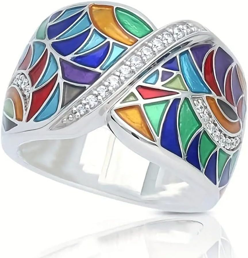 White Gold Plated White Cubic Zirconia Statement Ring Personalized Accessory Ideal for Women'S Daily Casual Wear Party Holiday Anniversary Love Jewelry Gift