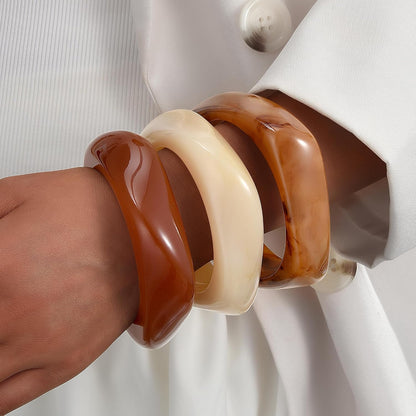 If YOU Chunky Gold Bangle Bracelets for Women, 14K Gold Plated Multi Layer Stackable Cuff Bracelet Set, Trendy Statement Bracelet Stack Jewelry Gifts