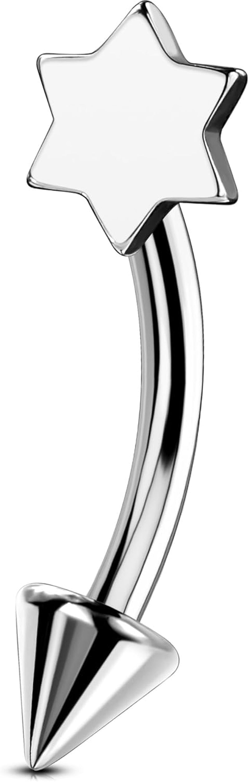 OUFER Rook Piercing Jewelry, G23 Solid Titanium Eyebrow Rings, Heart Vertical Labret Lip Jewelry, 16G Curved Barbells, Daith Rook Earrings for Women Men