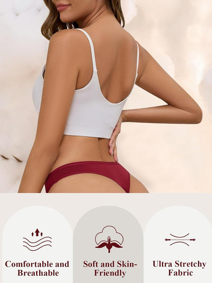 Breathable seamless womens thong underwear front view