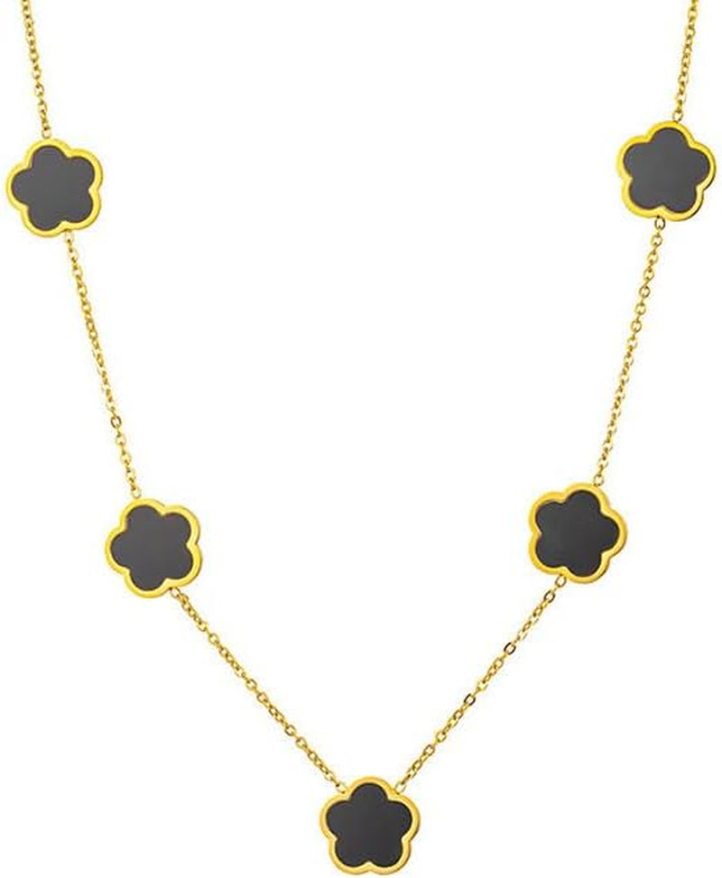 18K Gold Plated Four Leaf Clover Necklace for Women Four Leaf Clover Necklace Flower Lucky Pendant Dainty Jewelry