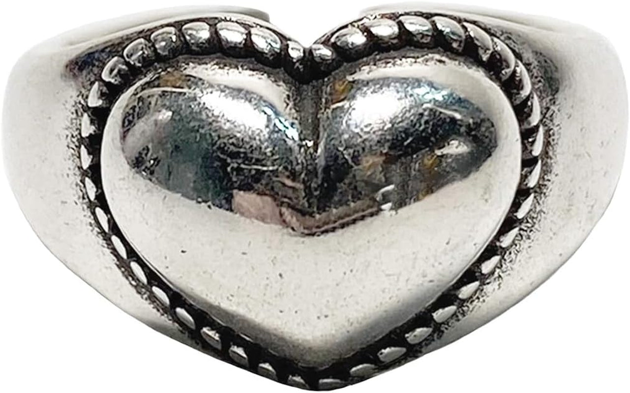 Handmade Vintage 925 Sterling Silver Wide Band Rings for Women/Men,Adjustable Thumb Finger Ring