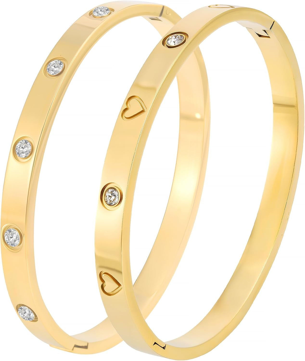 Silver Bangles for Women - Stainless Steel Love & Friendship Bracelet Set with Gift Box | Daily Wear & Party Jewelry