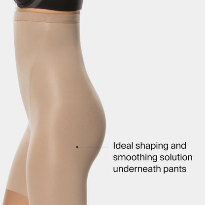 Core and thigh control shaping panel on SPANX footless pantyhose
