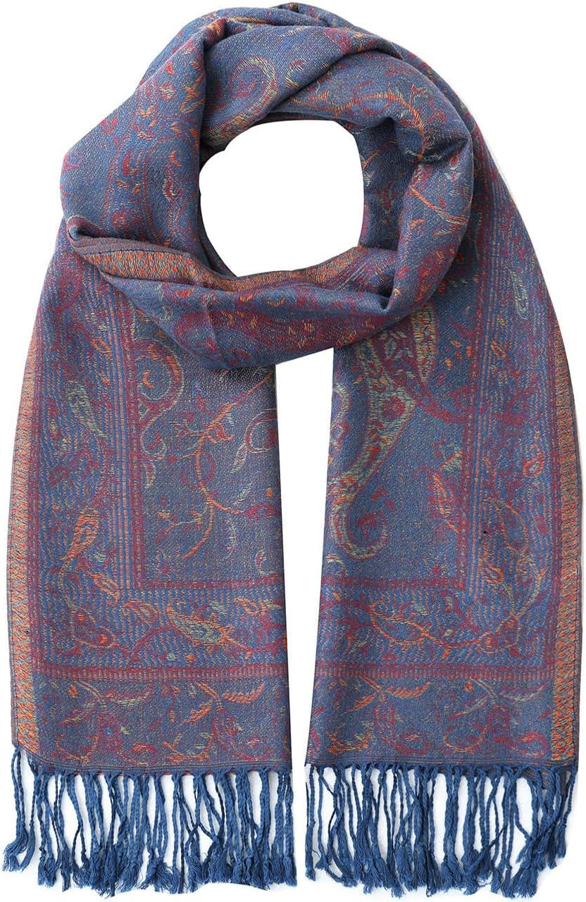 Umjetnost Womens Soft Silky Pashmina Rave Scarf Paisley Pattern Pashmina Shawl Wrap with Fringes