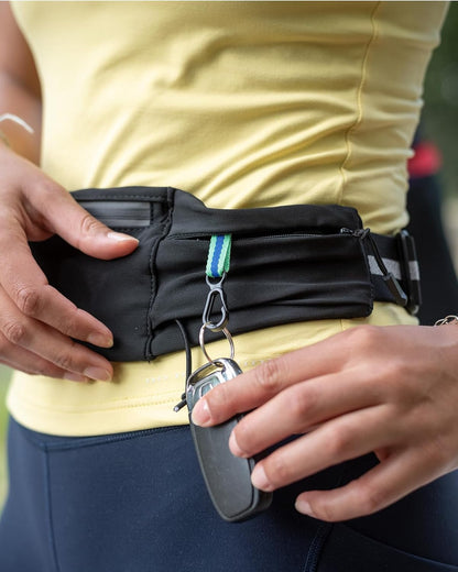 Front pockets of WATERFLY waist bag displaying storage for phone and essentials