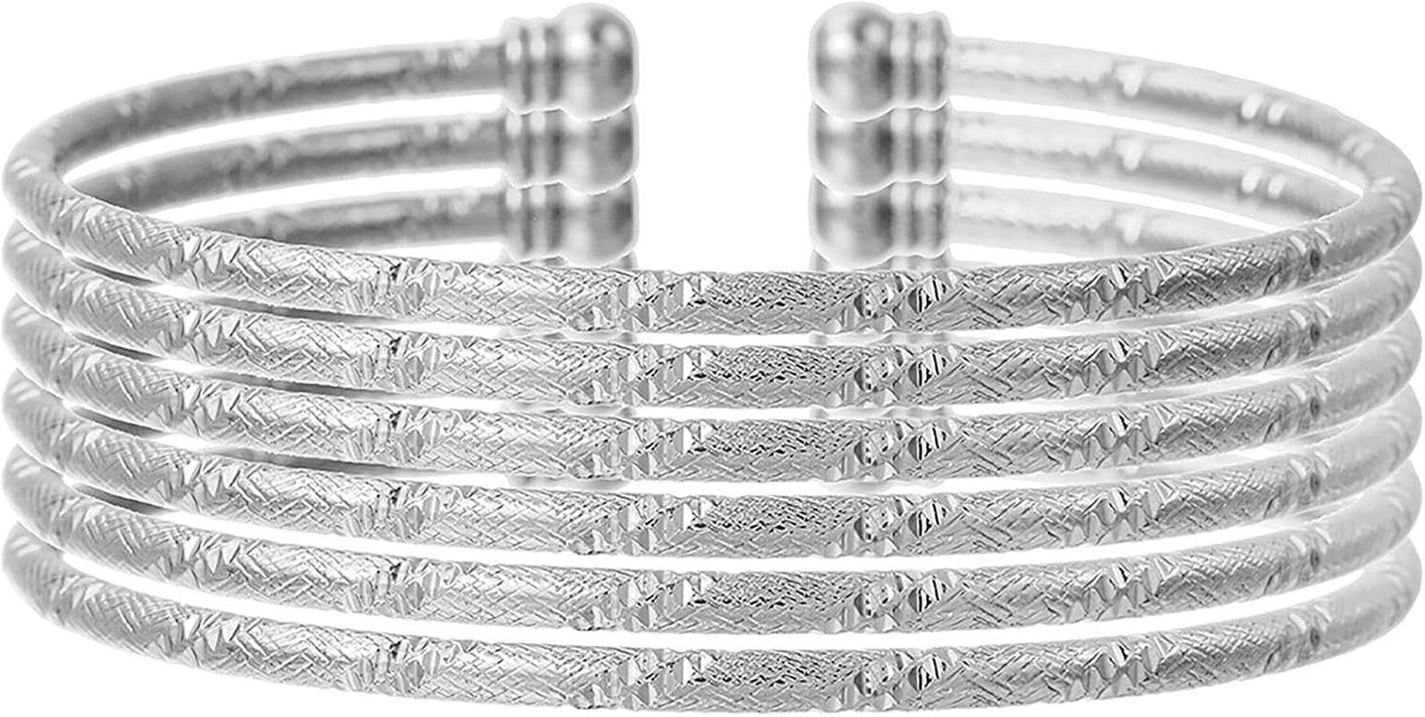 FUNOJOY Bangle Bracelets Set for Women, Multi Layer Stackable Cuff Bracelets, Boho Open Adjustable Bangle Jewelry Gift for Her