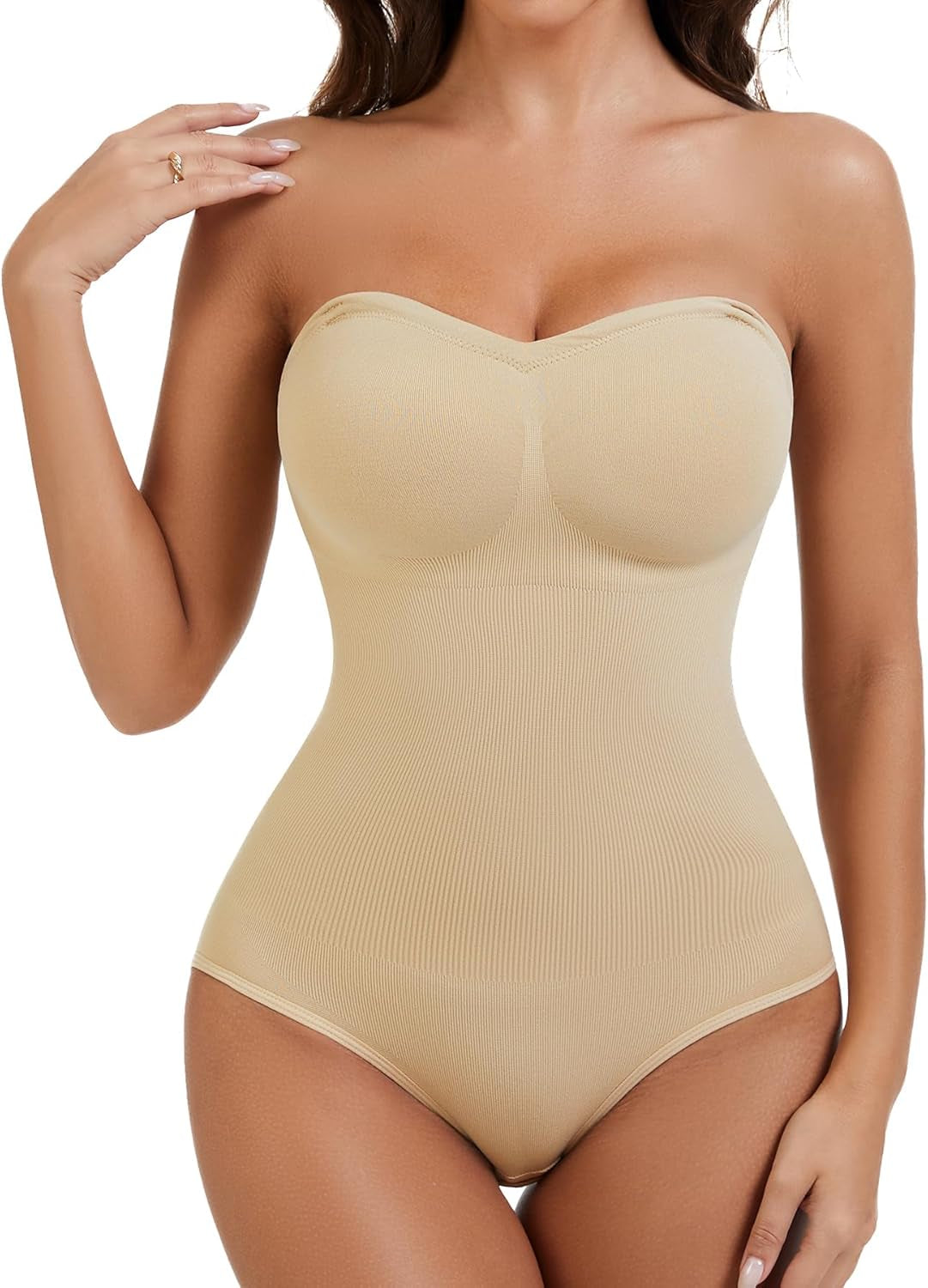 Seamless tube top body shaper comfort fit and support