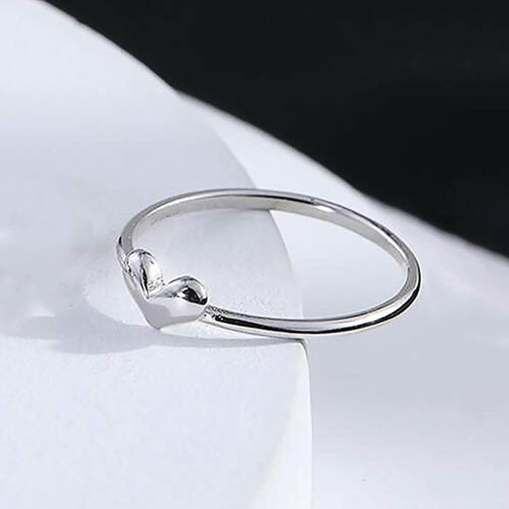 Simple Fashion Heart Love Ring Lady Daily Wearable Versatile Jewelry