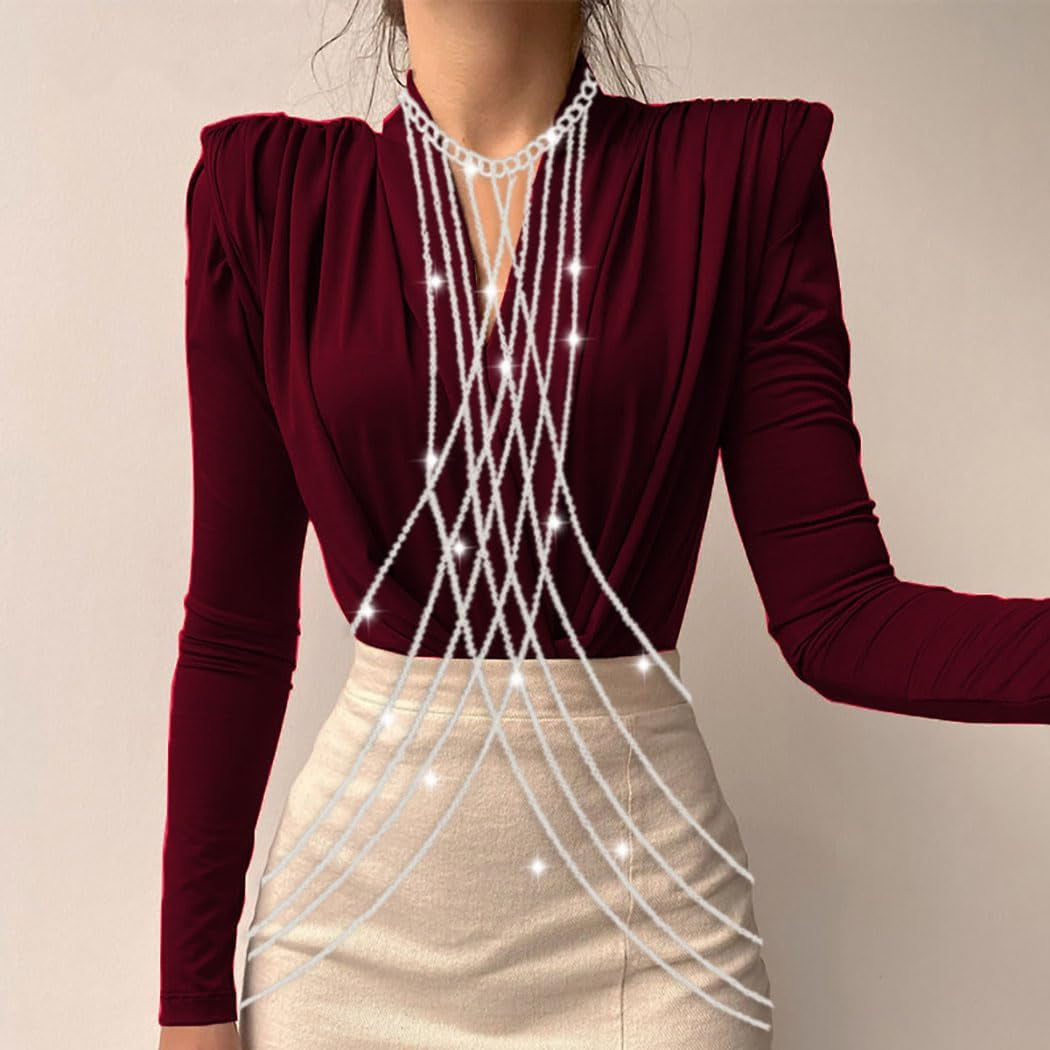 Bounzhi Harness Body Chain Bra Crossover Sexy Body Jewelry Bikini Chains Necklace for Women