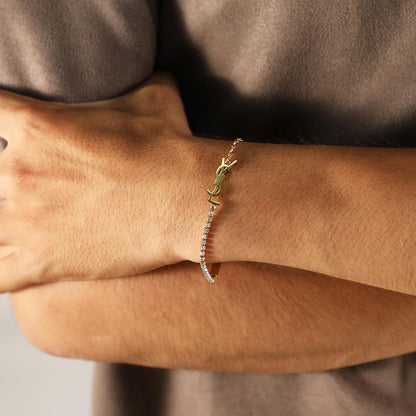 18K Gold Plated Initial Bracelet Love Bangle Open Cuff Set for Women, Stackable Adjustable Link Bracelet, Trendy Stack Jewelry Gift