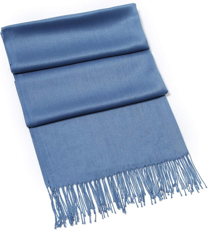 Cindy & Wendy Pashmina Shawls and Wraps Large Scarfs for Women Wedding Party Bridal Long Fashion Solid Shawl Wrap Fringes