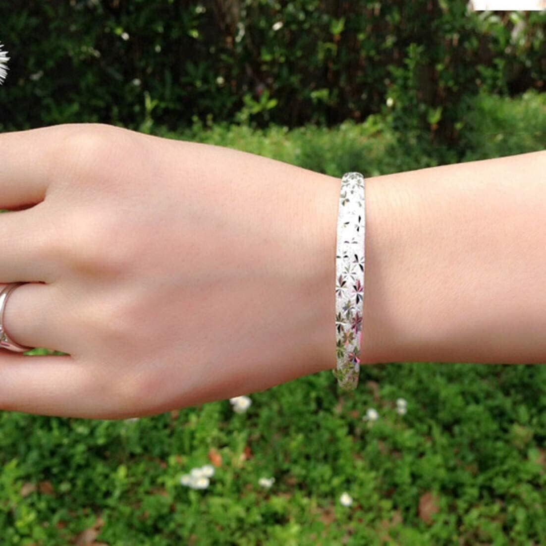 Sterling Silver Bangle Bracelets for Women,Fashion Jewelry Simple Adjustable 925 Silver Cuff Bangles for Women Mom Wife Valentine Mothers Day Gift