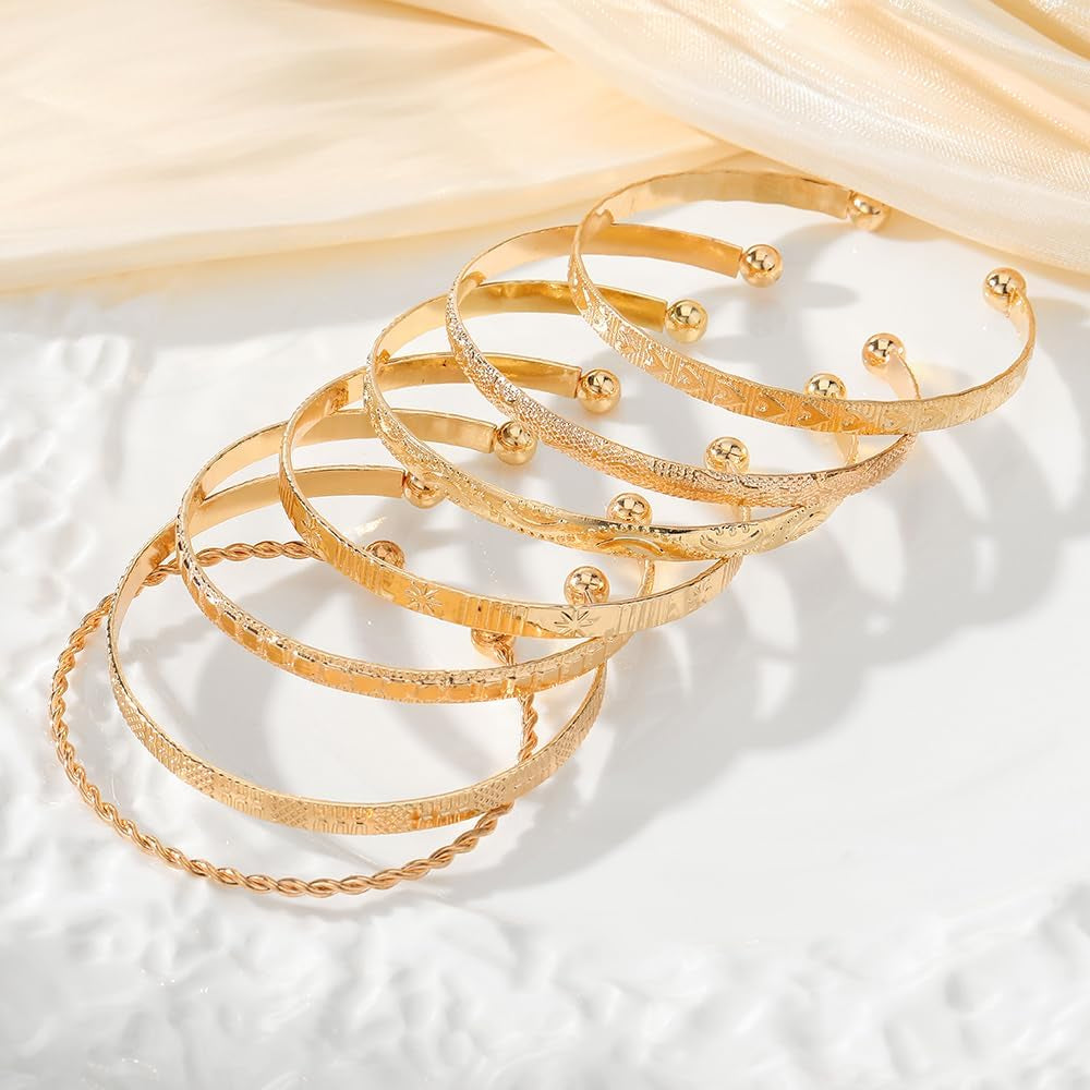 ZOVOLI non-tarnish bracelet stack in timeless gold tone finish