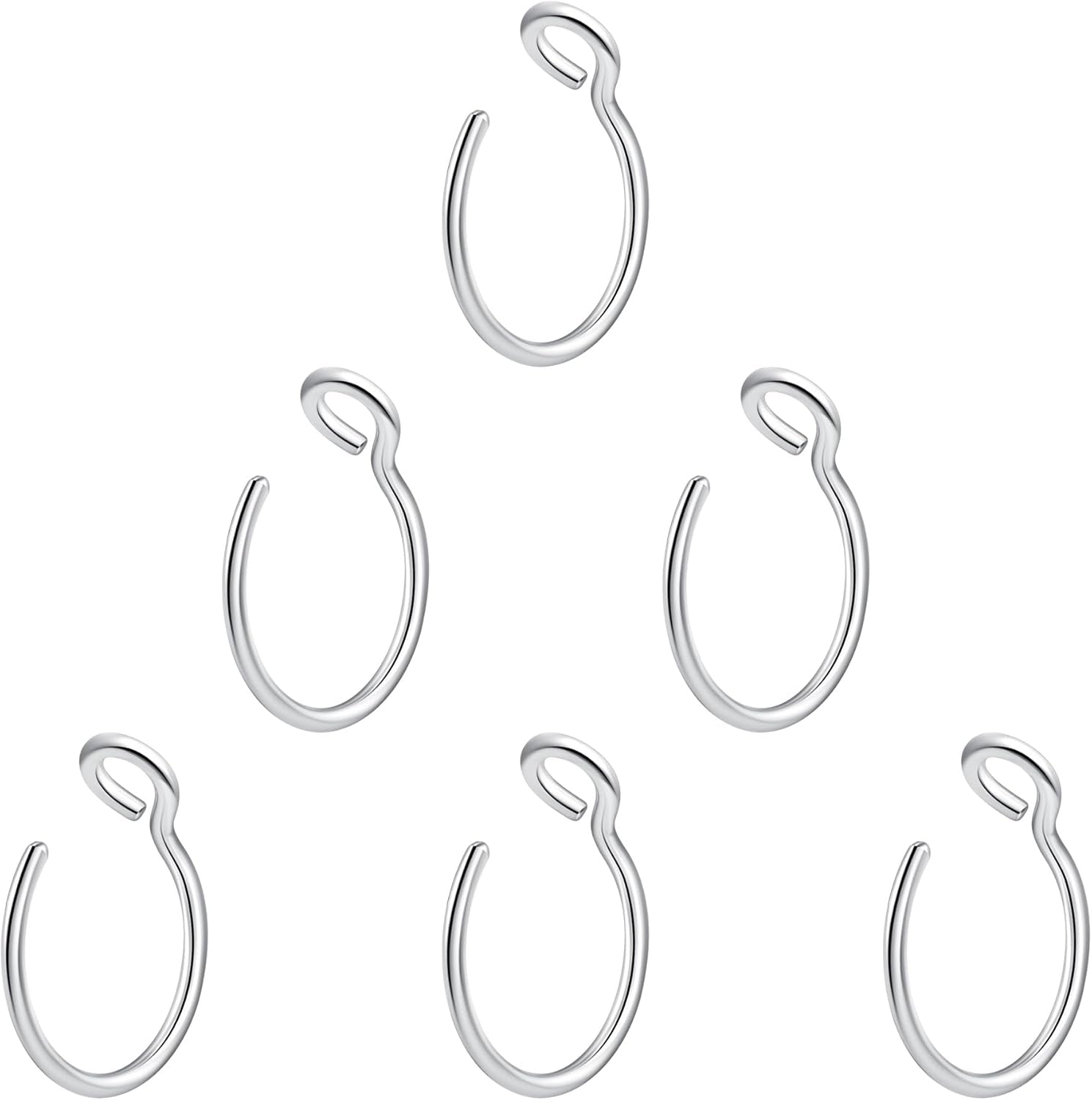 5-12 Pcs Nose Rings Hoops Nose Piercings Nose Piercing Jewelry Fake Nose Ring Fake Piercings Septum Lip Double Hoop Nose Ring Hoop Nose Rings for Women Clip on Helix Cartilage Hoop Earrings