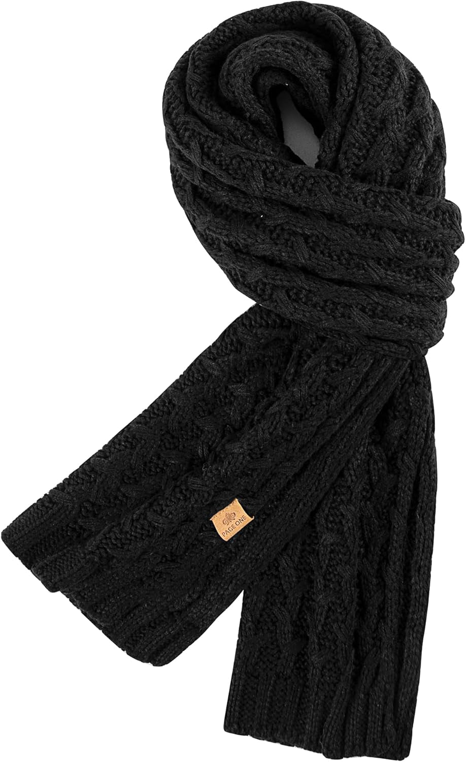 PAGE ONE Women'S Ribbed Knit Scarf Winter Warm Long Big Wrap Cashmere Wool Thick Large Chunky Scarf for Women