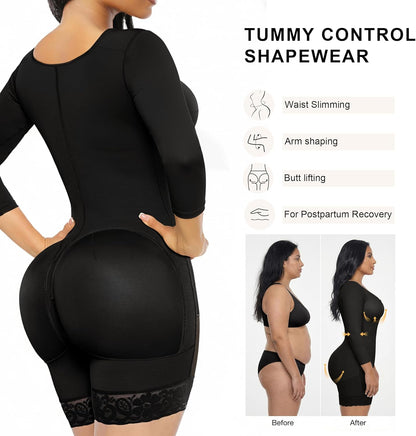 Woman wearing SHAPERX Colombian fajas showing 360 degree contouring