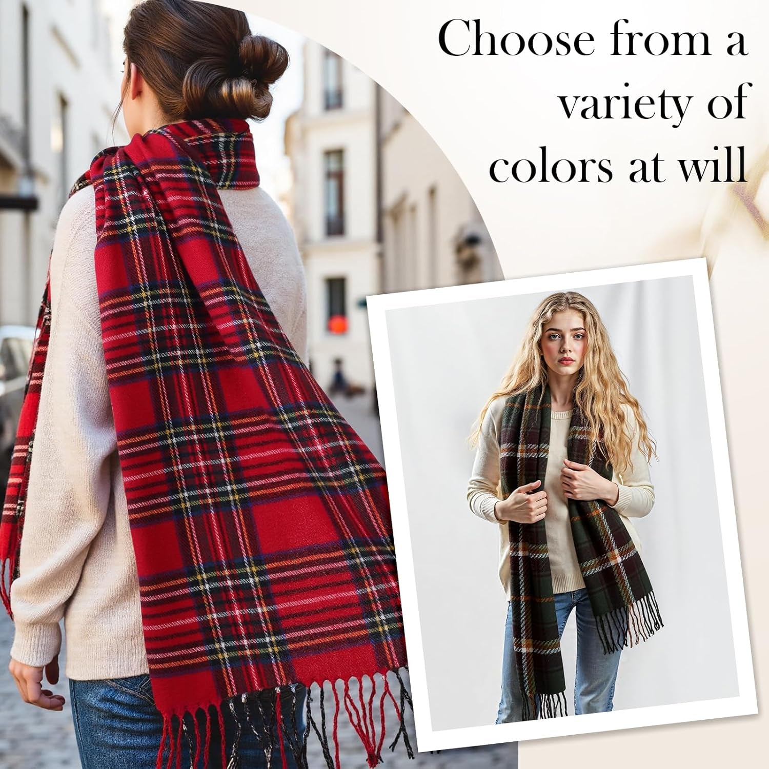 Pleneal Scarf for Women,Soft Chenille Winter Scarves, Womens Warm Thick Scarf for Cold Weather