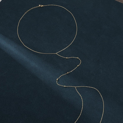 BERISO 14K Gold Plated Body Chain for Women - Sexy Waist Beads Chain, Adjustable Beach Body Jewelry, Elegant Bikini Belly Chain, Boho Festival Layered Body Jewelry (26.5-33 Inch)