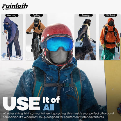 Fuinloth 2 Pack Winter Neck Gaiter, Fleece Warmer Scarf Cold Weather Face Mask Cover for Men/Women