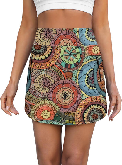 Close-up of zipper pocket detail on women's athletic golf skirt