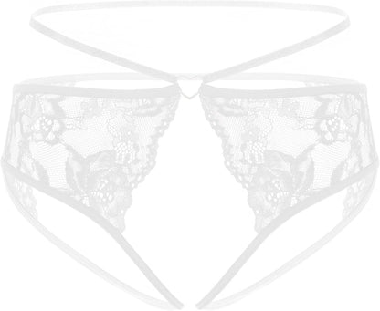 Avidlove Lace Thongs for Women Strap Cheeky Underwear Floral Lace Panties Hollow Out G-String