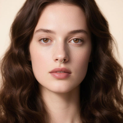 D.Bella Fake Septum Piercing Faux Nose Rings Hoop Stainless Steel Faux Lip Ear Nose Septum Ring Non Piercing Clip on Nose Hoop Rings Body Piercing Jewelry