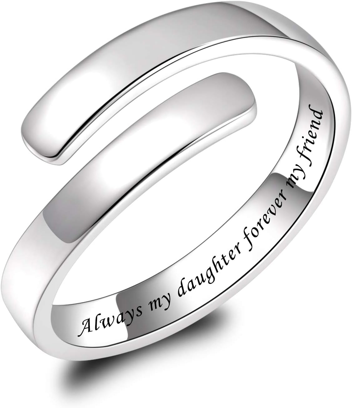 BEILIN 925 Sterling Silver Inspirational Jewelry Rings Adjustable Ring Personality Encouragement Gift for Teens Women