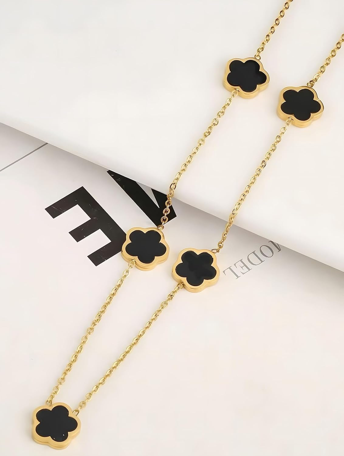 Lucky Clover 18K Gold Plated Clover Necklace Bracelet Earring for Women Fashion Cute Simple Jewelry Sets Hypoallergenic Women Jewelry Gifterhuan