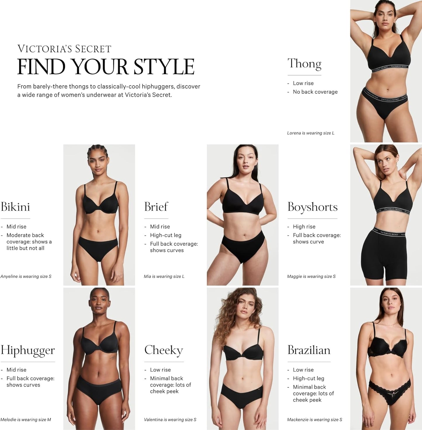 Victoria's Secret women's thong underwear multi-pack collection