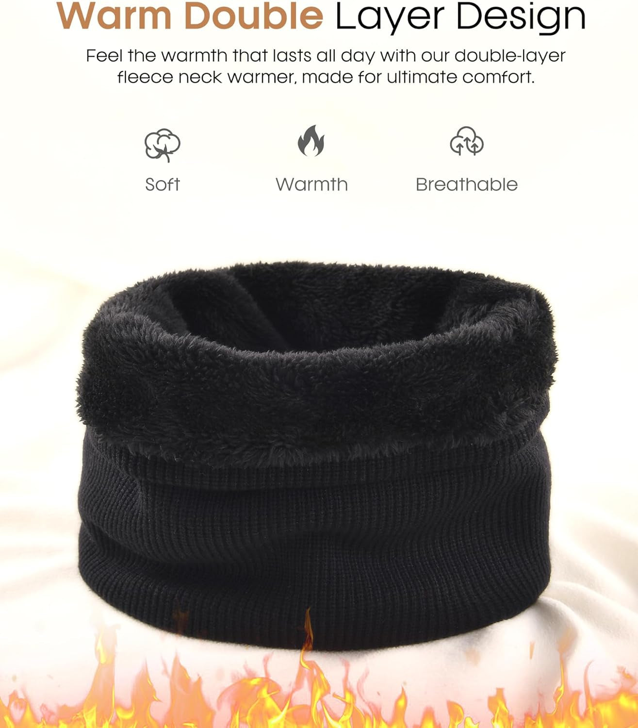 FURTALK Winter Neck Warmer Men Ski Neck Gaiter Scarf for Men Women Thick Warm Fleece Windproof Scarves