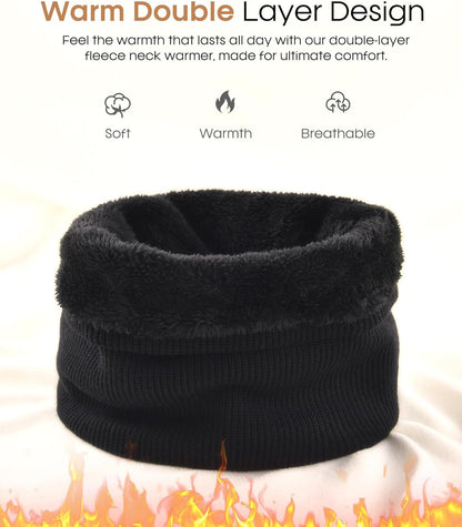 FURTALK Winter Neck Warmer Men Ski Neck Gaiter Scarf for Men Women Thick Warm Fleece Windproof Scarves