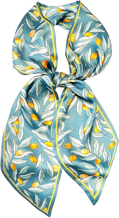 Head Scarf Hair Neck Scarves for Women Purse Bag Scarfs for Handbags Silky Long Thin Satin Headscarf Fashion