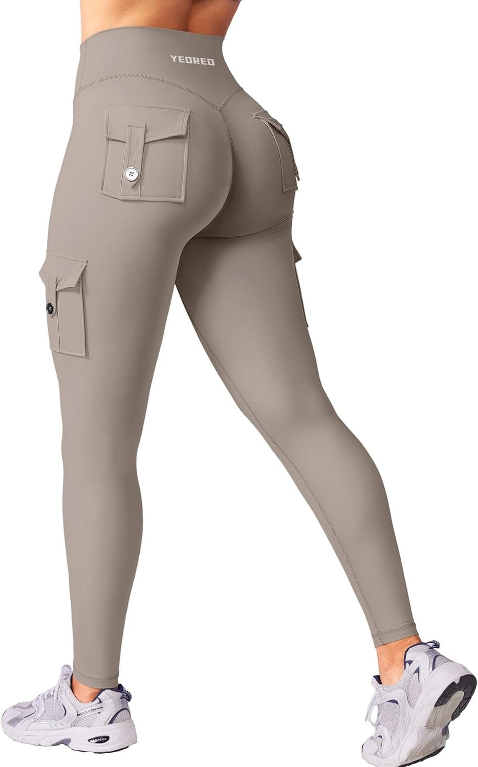 YEOREO Coreflex Workout Cargo Leggings with Pockets for Women Hidden Scrunch Butt Lifting Leggings Gym Yoga Pants