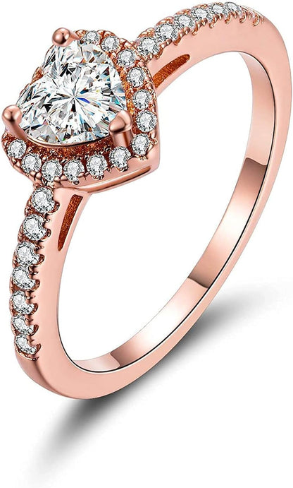MDFUN luxury wedding ring set with gold plating and zirconia