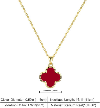 Four Leaf Clover Necklace for Women, Double Sided Mother of Pearl Pendant, Adjustable Chain, Dainty Gold Necklace, Elegant Necklaces for Women Jewelry Gifts