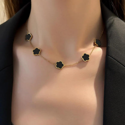 18K Gold Plated Four Leaf Clover Necklace for Women Four Leaf Clover Necklace Flower Lucky Pendant Dainty Jewelry