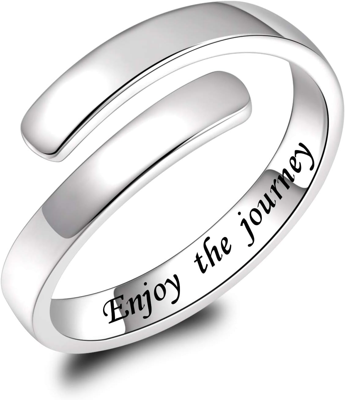 BEILIN 925 Sterling Silver Inspirational Jewelry Rings Adjustable Ring Personality Encouragement Gift for Teens Women