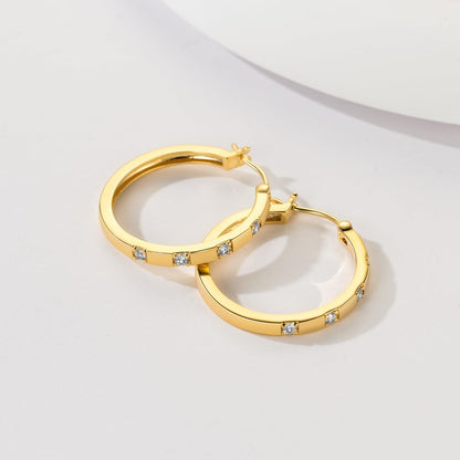 14K Gold Hoop Earrings for Womens Hoops Earrings Small Gold Hoop Earring with Cubic Zirconia Stones 14K Hoops Earring 20/25Mm