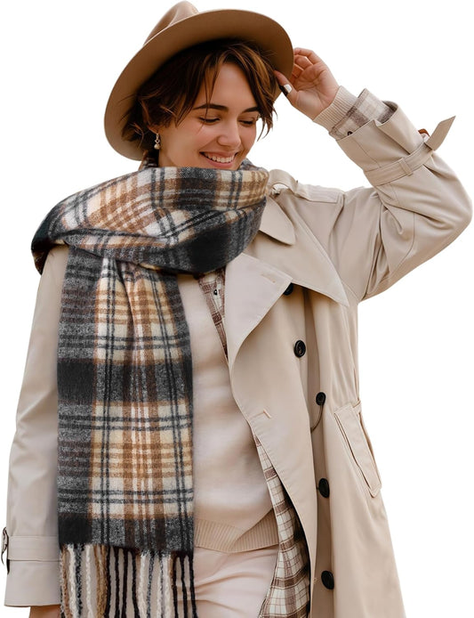 DOFOWORK Winter Scarf for Women - Winter Scarves for Women/Men 81"×18" Tassel Blanket Scarf Womens Scarves Wraps