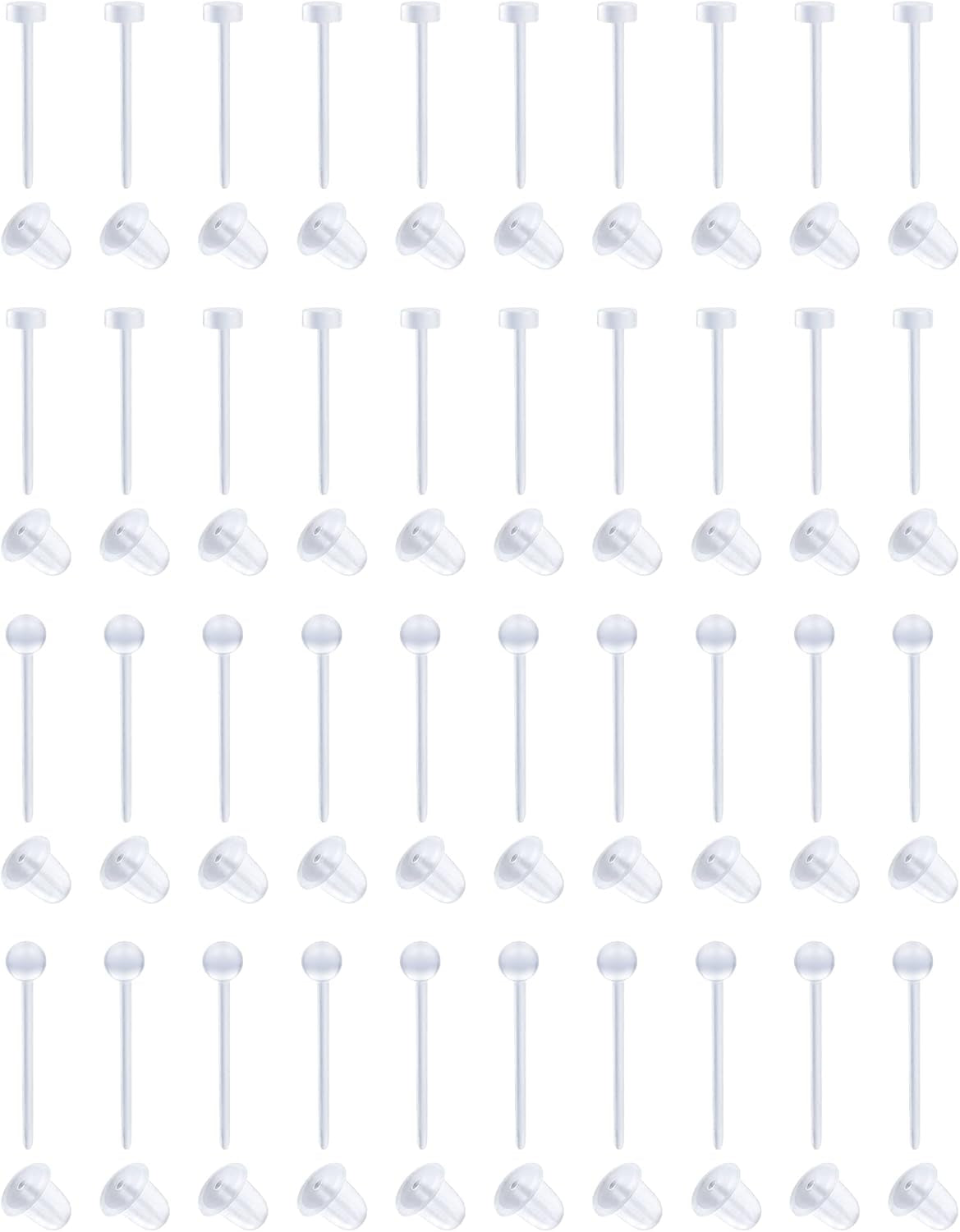 MODRSA Clear Nose Rings & Studs - Plastic Nose Piercing Retainers - 16G, 18G, 20G - Clear Cartilage Earrings & Lip Piercing Retainer