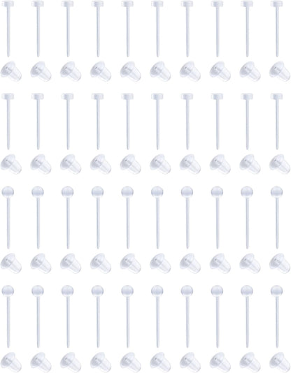 MODRSA Clear Nose Rings & Studs - Plastic Nose Piercing Retainers - 16G, 18G, 20G - Clear Cartilage Earrings & Lip Piercing Retainer