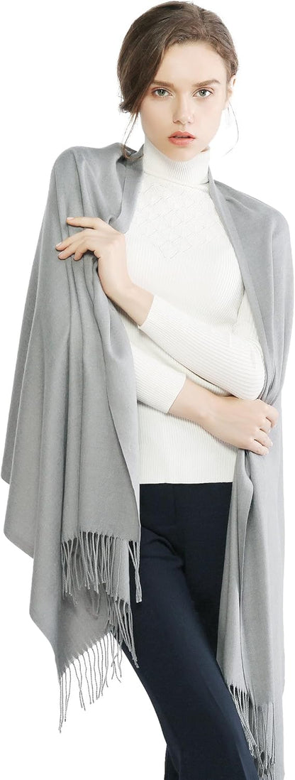 RIIQIICHY Women'S Scarf Pashmina Shawls and Wraps for Evening Dress Bridesmaid Wedding Bridal Winter Warm Long Large Scarves