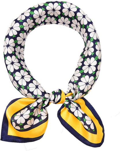 ANDANTINO 100% Mulberry Silk Scarf -21” Lightweight Square Neckerchief – Breathable Digital Printed Scarves with Gift Packed