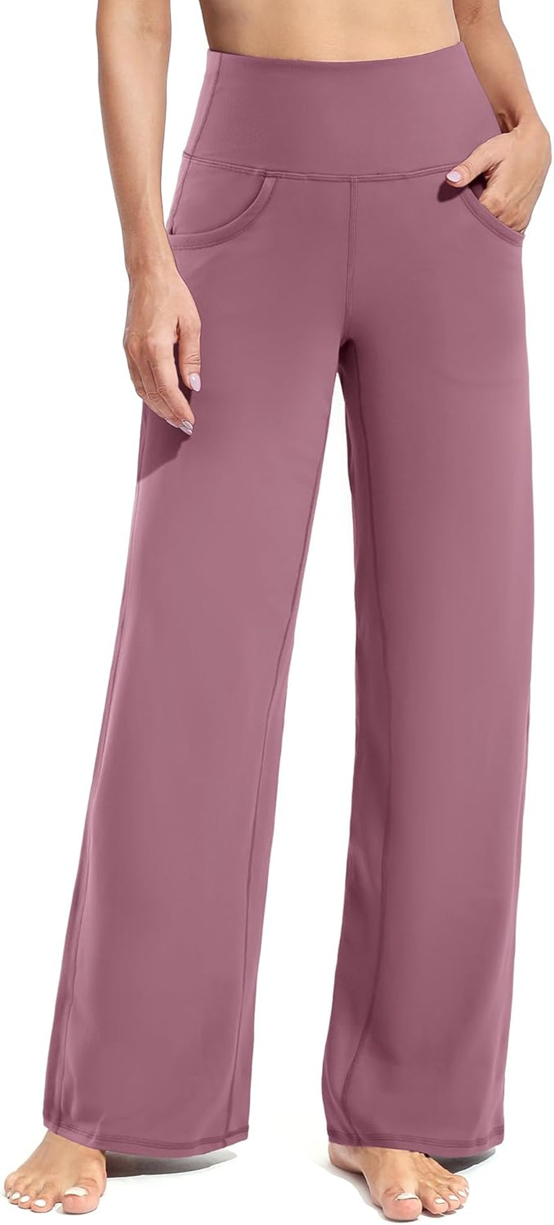 Promover Wide Leg Pants Woman Yoga Pants with Pockets Stretch Loose Casual Lounge Sweatpants Petite/Regular/Tall