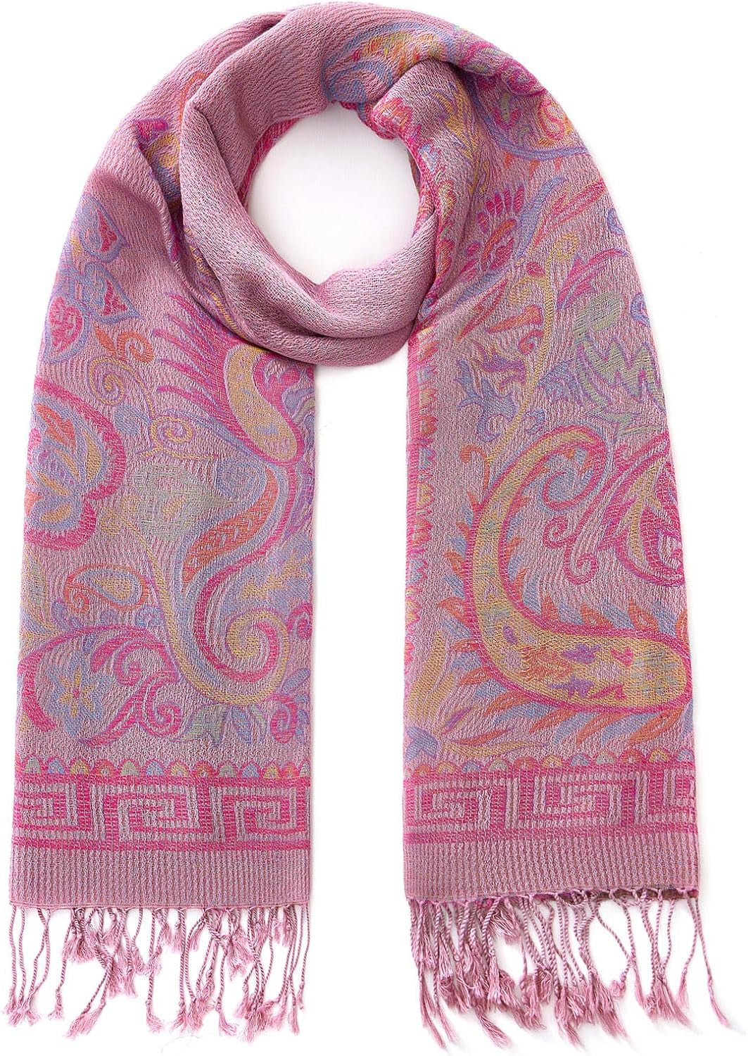 Umjetnost Womens Soft Silky Pashmina Rave Scarf Paisley Pattern Pashmina Shawl Wrap with Fringes
